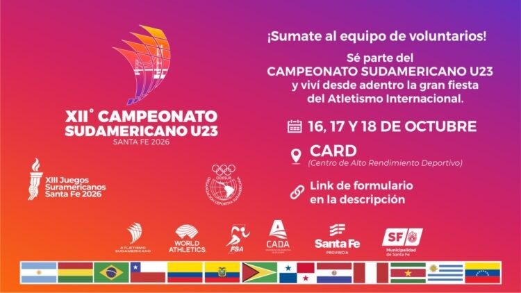 Se abre la inscripción de voluntarios para el Campeonato Sudamericano U23